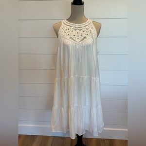 BTFBM Women’s Summer Sleeveless Crocheted Halter Dress A-Line Vacation Sundress